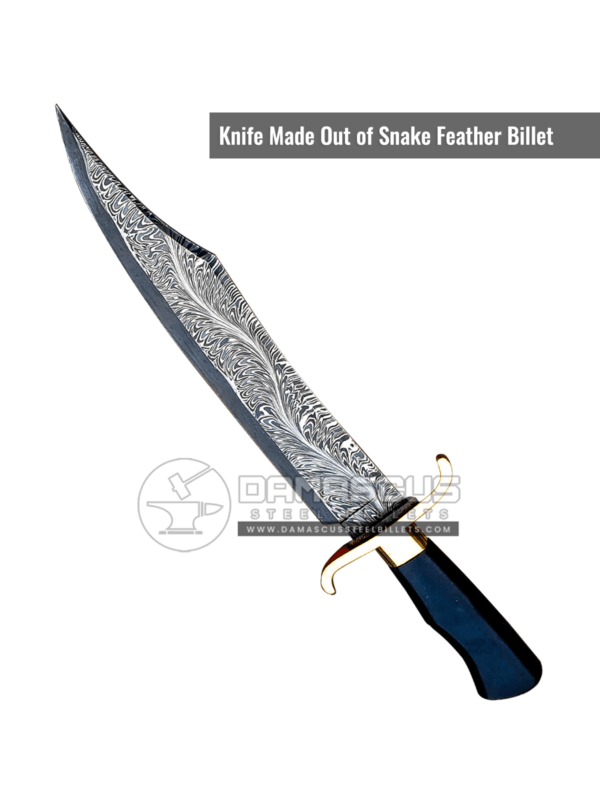 Snake Feather Damascus Knife
