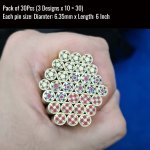 30pcs mosaic pins pack