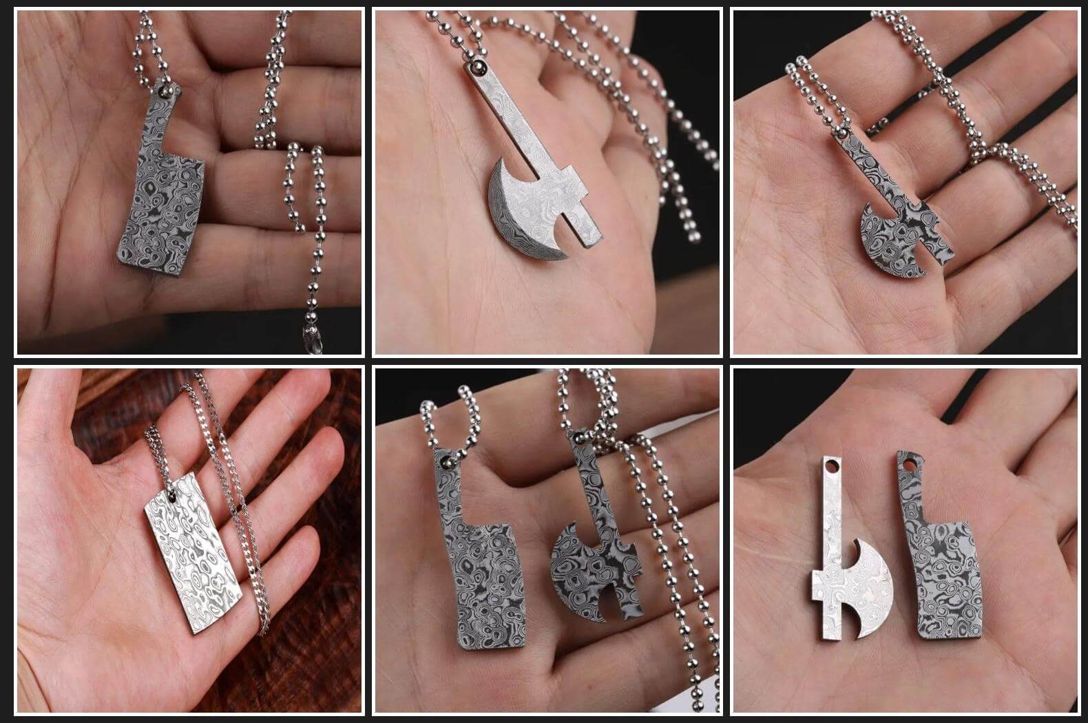 Damascus steel jewelry DIY – custom pendant shapes for makers
